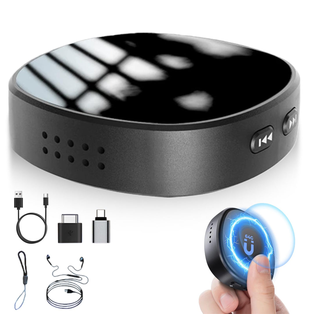 Diktiergerät Mini 64G,Mini Digitales Diktiergerät Eingebauter Lautsprecher,Aufnahmegerät,Audiorekord