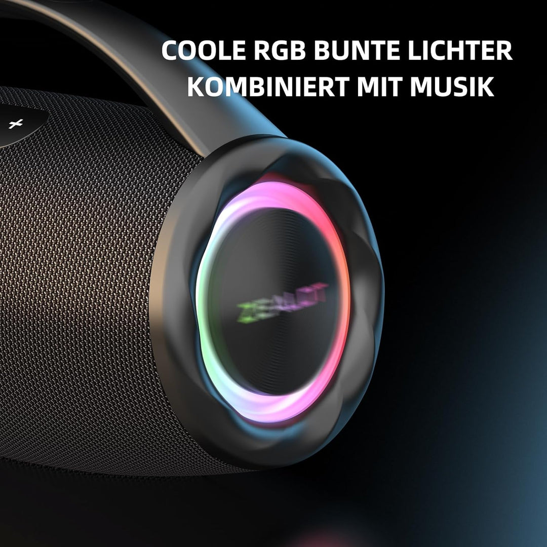 ZEALOT Bluetooth Lautsprecher,Musikbox Bluetooth Box für Draussen,80W Stereo Sound,BassUp, 16000mAH