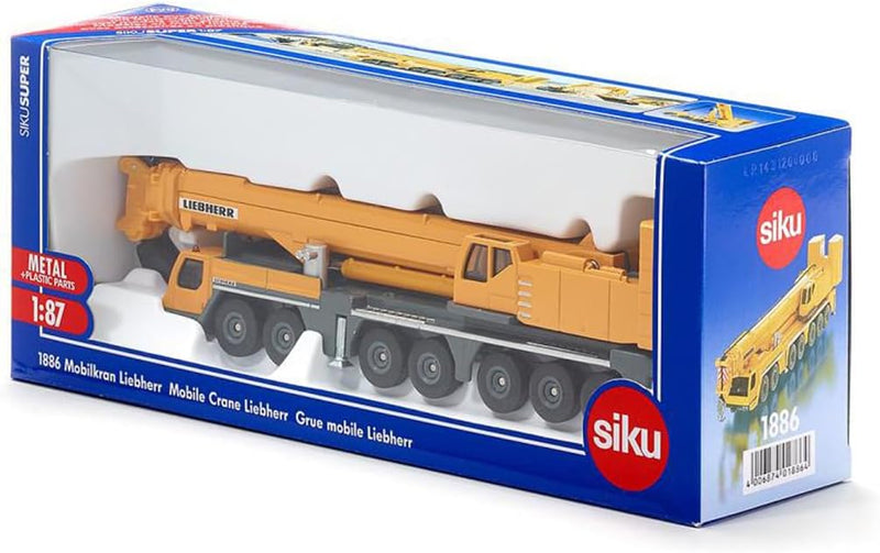 siku 1886, Mobilkran Liebherr, 1:87, Metall/Kunststoff, Gelb, Bewegliche Teile, Mobilkran Liebherr