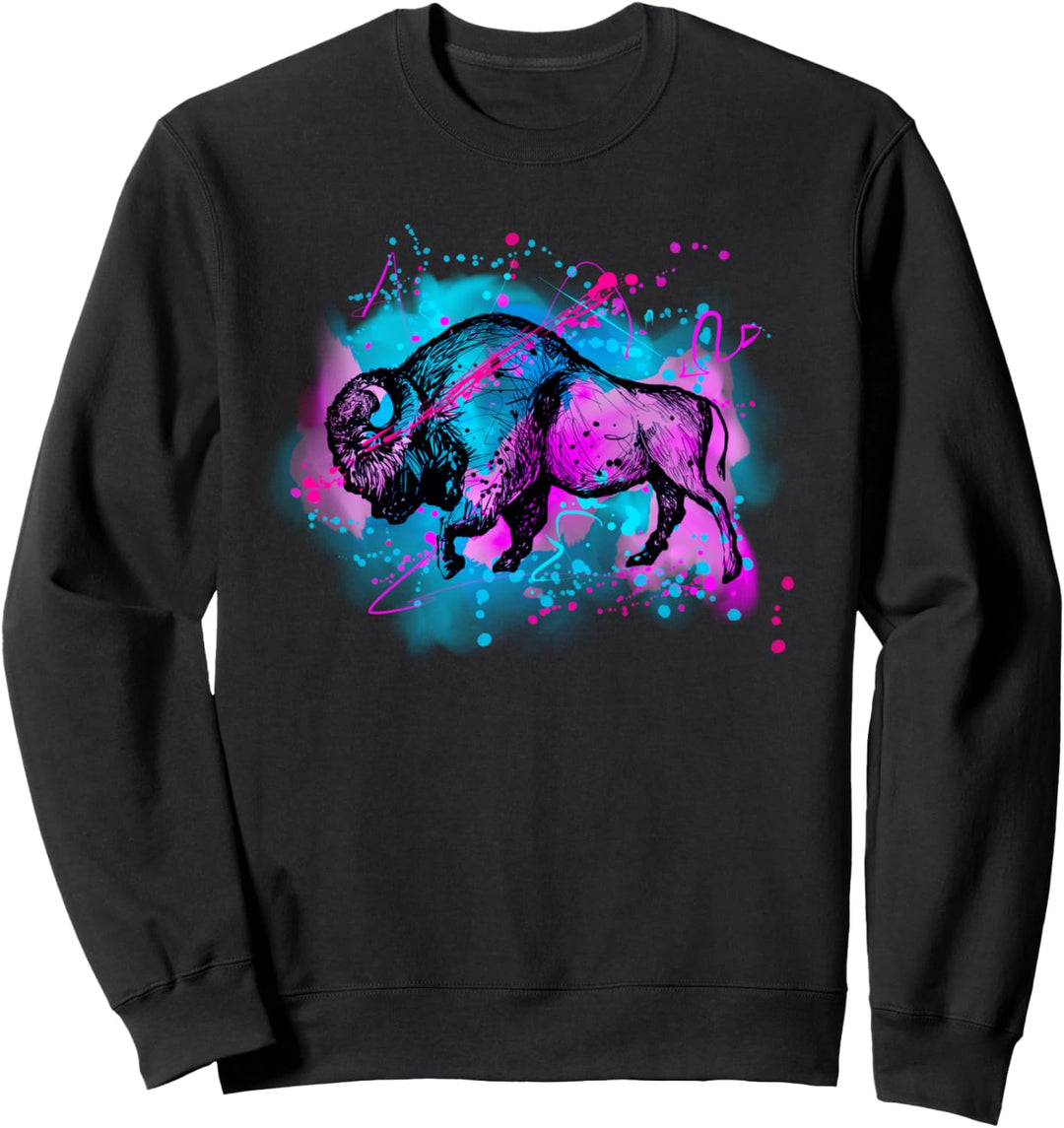 Damen National Park Buffalo Geschenk American Bison Sweatshirt