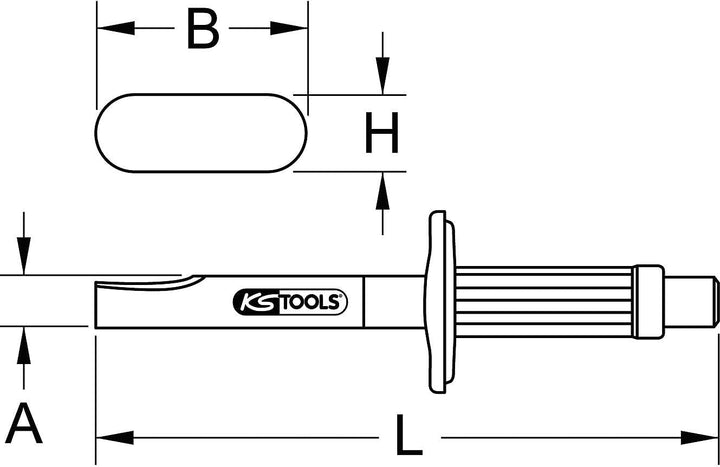 KS Tools 140.2165 Karosserie-Trennmeissel mit Handschutzgriff, 300mm