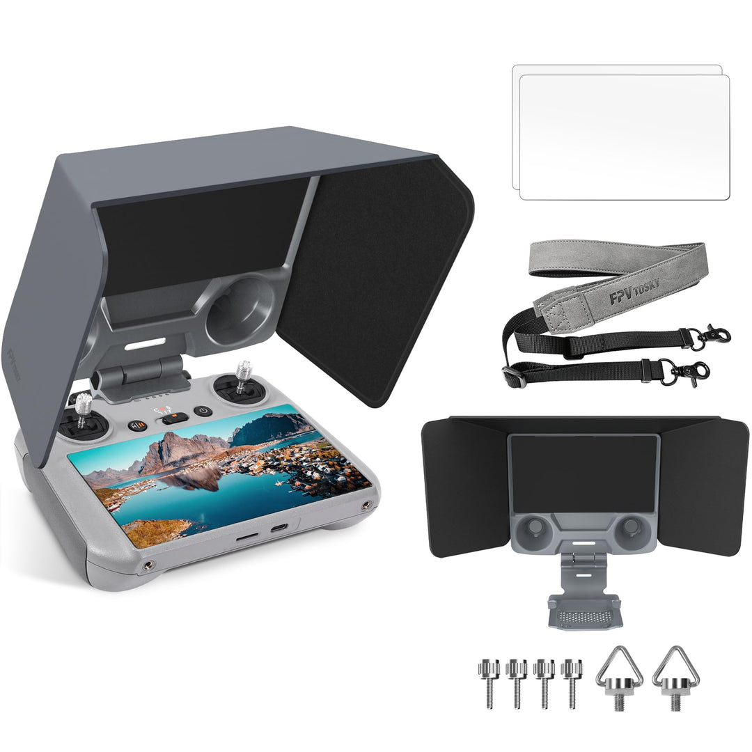FPVtosky RC 2 Controller More Protector Kit für DJI Mini 4 Pro Zubehör, Kit beinhaltet RC 2 Sun Hood
