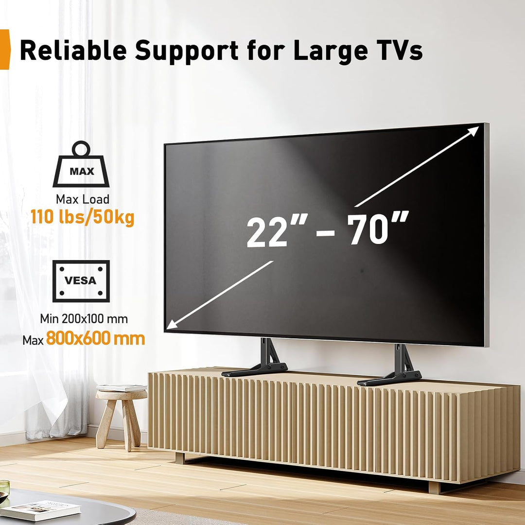 Perlegear Universal TV Standfüsse Füsse für 22-70 Zoll Fernseher, Tisch TV Ständer Standfuss mit 3 H