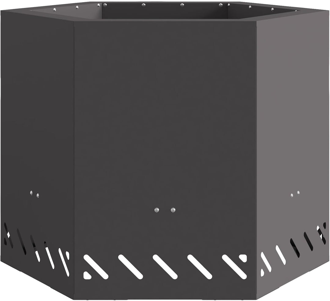 vidaXL Rauchfreier Feuerkorb Schwarz 58 x 58 x 51 cm Stahl, Garten und Terrasse, moderner Outdoor Fe