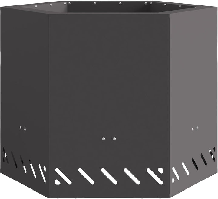 vidaXL Rauchfreier Feuerkorb Schwarz 58 x 58 x 51 cm Stahl, Garten und Terrasse, moderner Outdoor Fe