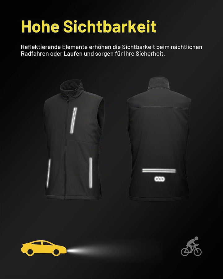 33,000ft Leichte Softshell Weste für Herren, Wasserdichte Winddichte Laufweste, Atmungsaktive Vest G