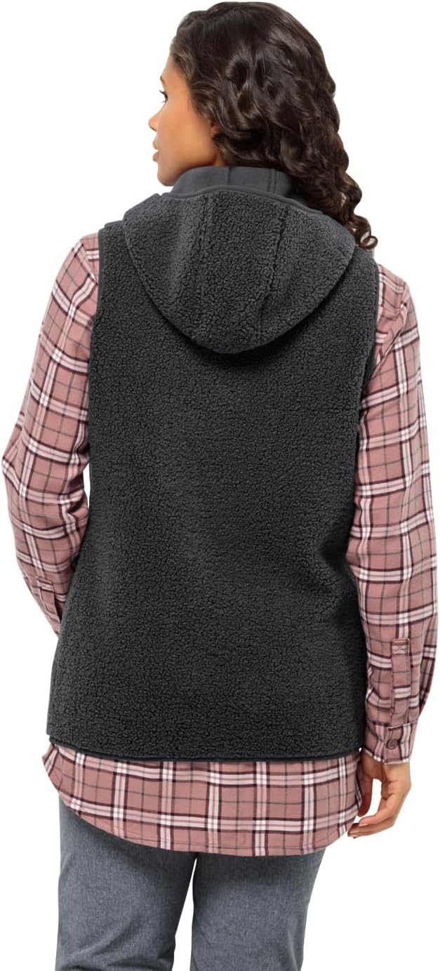 Jack Wolfskin Damen High Curl Long Vest W Fleece-Weste XS Schwarz, XS Schwarz