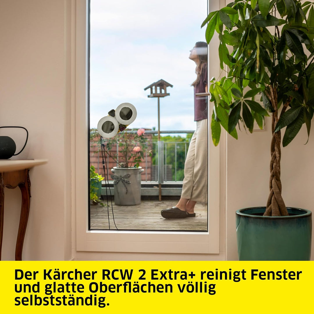 Karcher Fensterputzroboter RCW 2 Extra+, automatische Fensterreinigung, mit Sicherungsseil und Notve