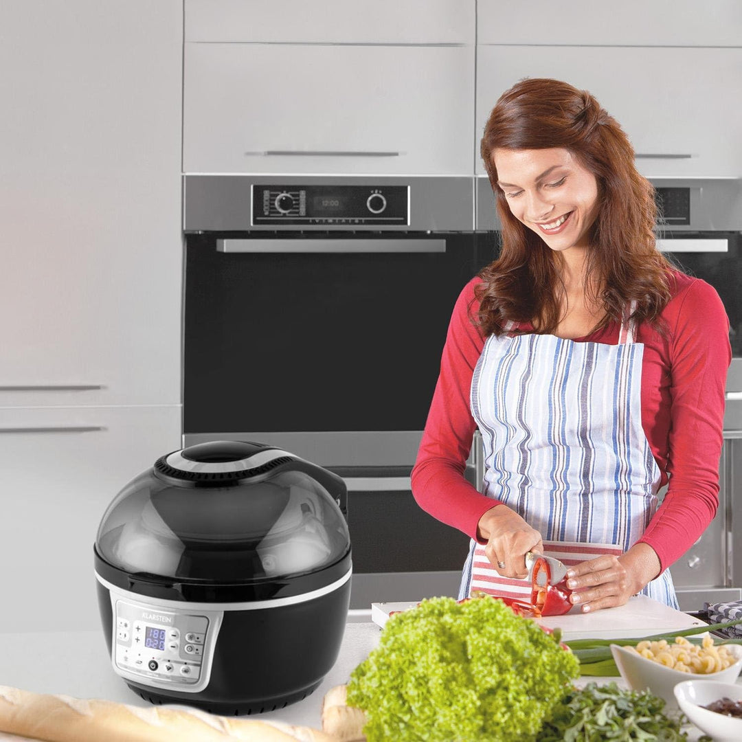 Klarstein VitAir Turbo Heissluftfritteuse - 1400 Watt Heissluftfriteuse, Airfryer mit 9 Liter Garrau