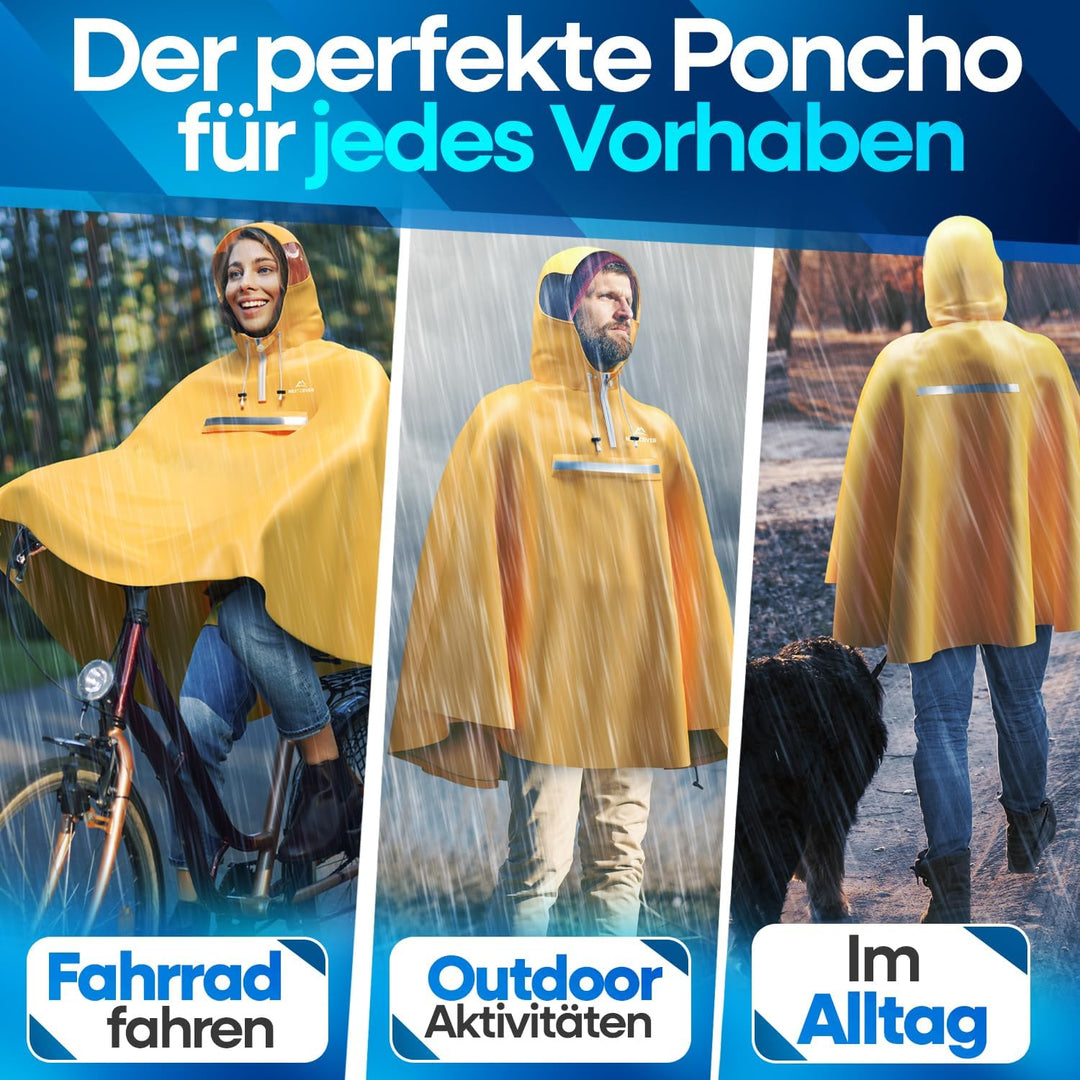 NEXTCOVER® NEU Regenponcho Fahrrad für Damen & Herren - mit [AquaShield 2.0] Technologie I Regenponc