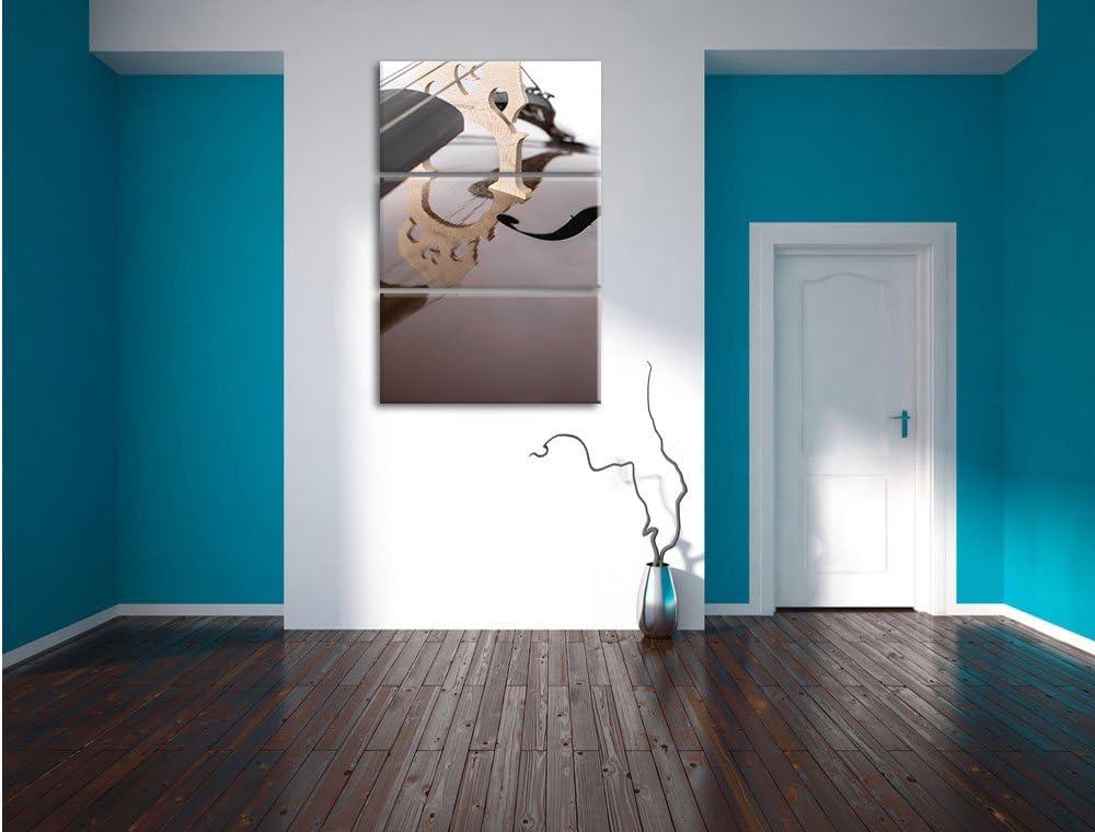 Cello 3-Teiler Leinwandbild 120x80 Bild auf Leinwand, XXL riesige Bilder fertig gerahmt mit Keilrahm