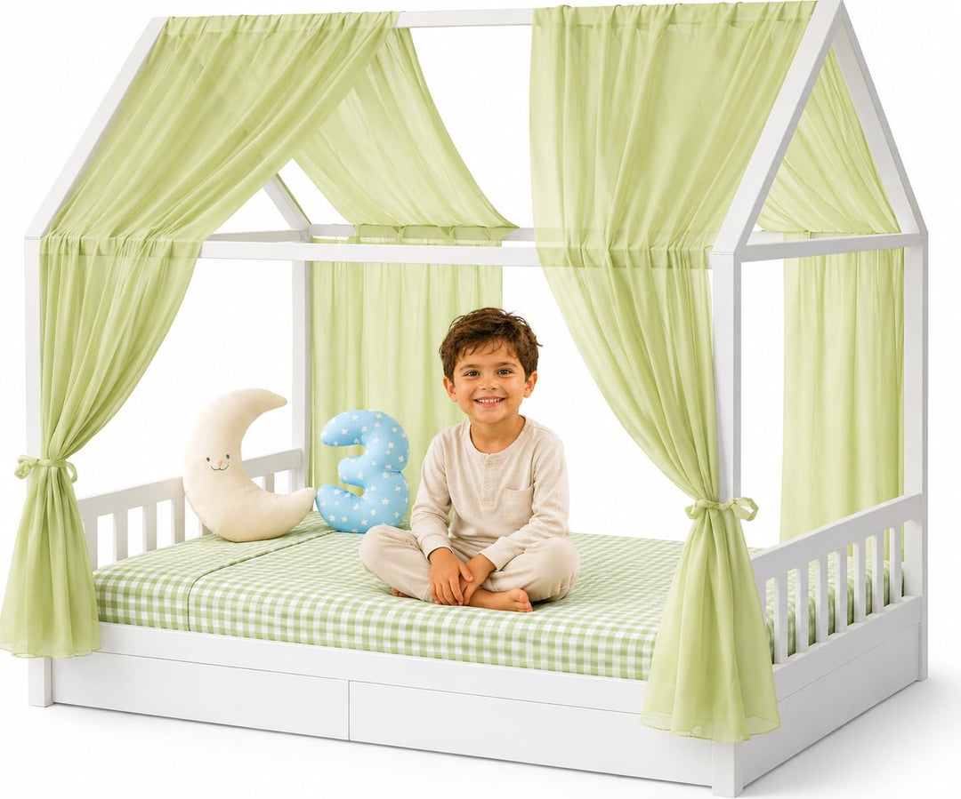 YellowNest Hausbett Himmel aus 100% Polyester – 2er Set - Atmungsaktiv und trapazierfähig – Betthimm