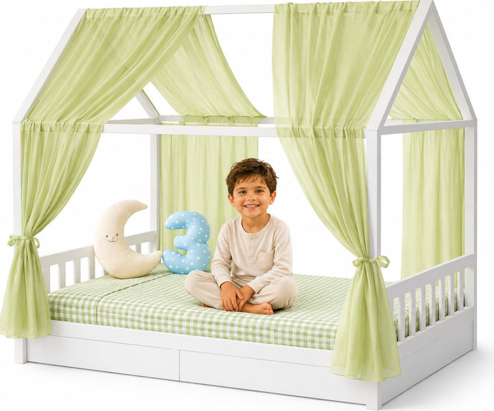 YellowNest Hausbett Himmel aus 100% Polyester – 2er Set - Atmungsaktiv und trapazierfähig – Betthimm