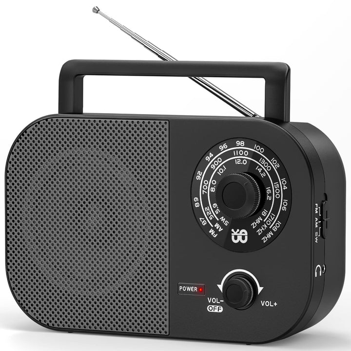 Tragbares Radio AM,FM,SW,UKW Kofferradio Netz und Batteriebetrieb, mit Bestem Empfang, Eingebautem L