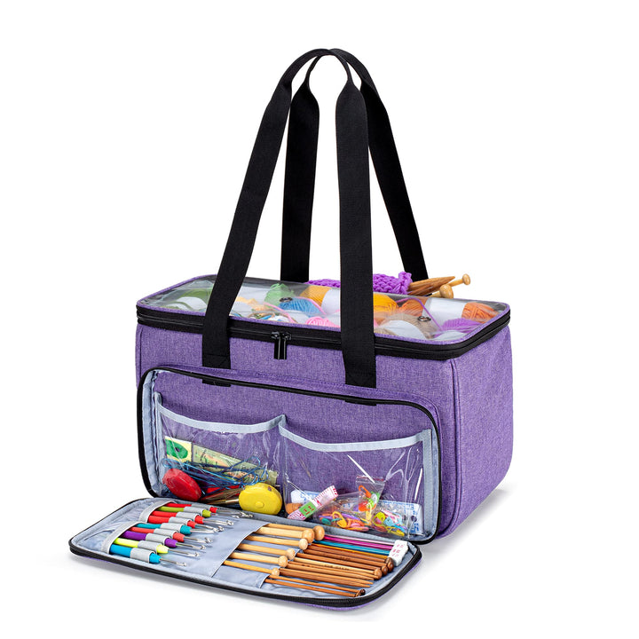 Yarwo Tasche für Garnaufbewahrung, Stricktasche zur Aufbewahrung von Wolle, Handarbeitstasche mit Gr