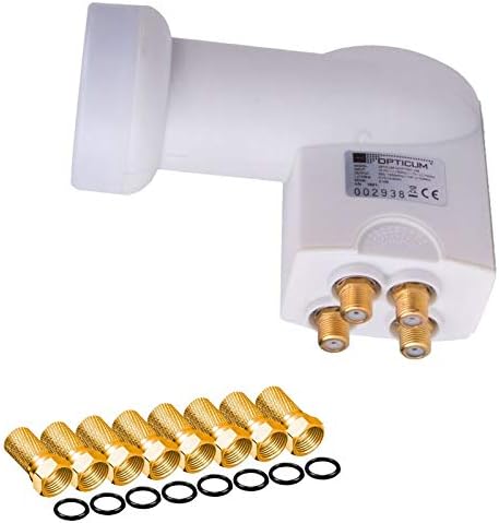 HD Sat Anlage 80 cm Spiegel + Opticum Quad LNB für 4 Teilnehmer + 2 Stück HD SAT Receiver (3 Farben