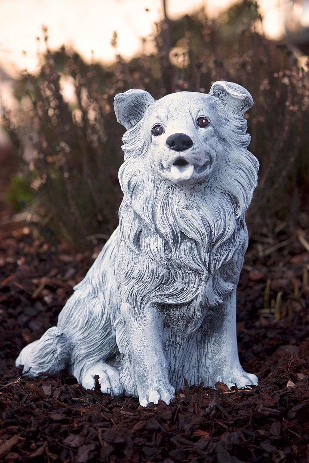 stoneandstyle Steinfigur Hund Collie, Frost- und wetterfest bis -30°C, massiver Steinguss