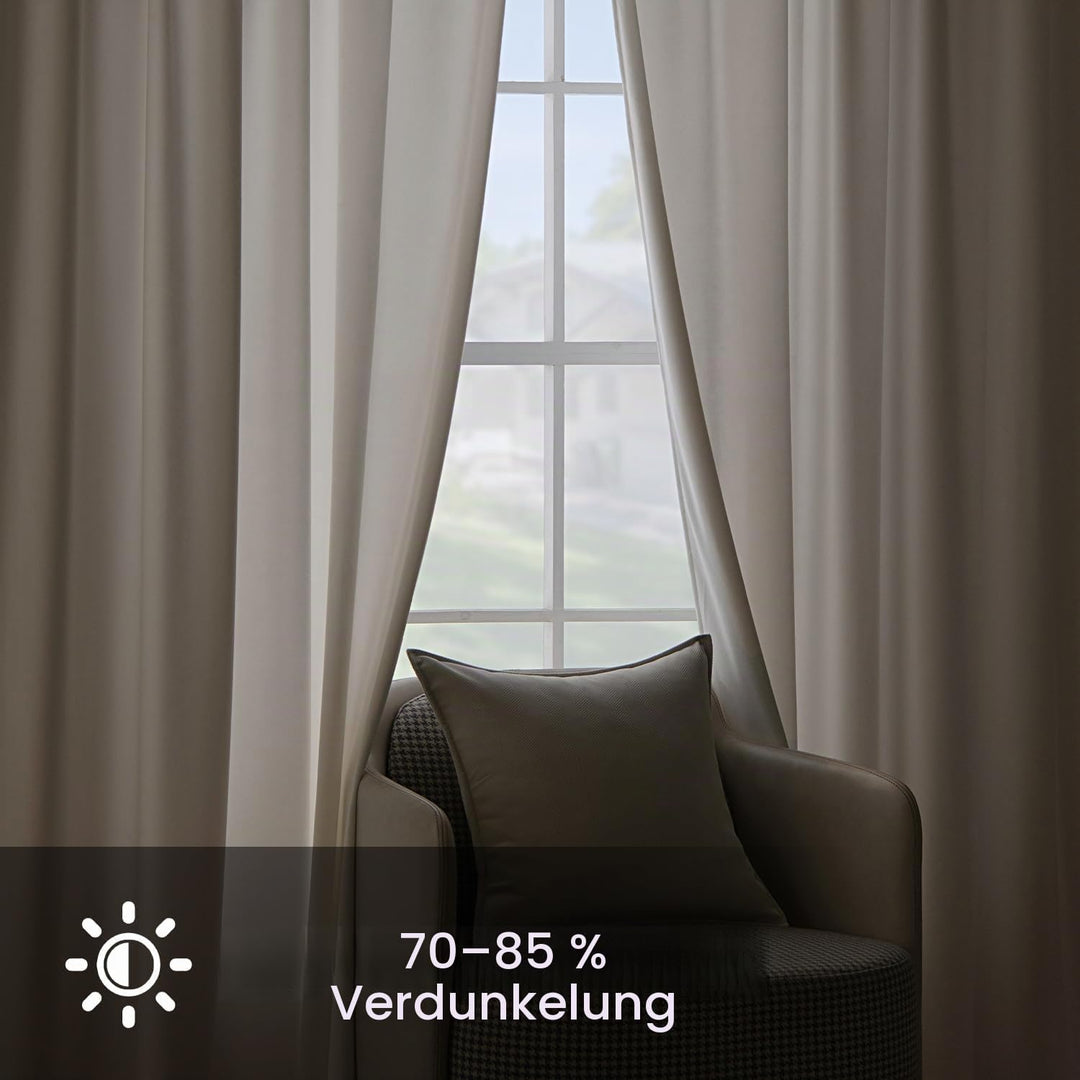 Woaboy Samtvorhänge Verdunkelungsvorhang Gardinen mit Ösen 140x225 cm Weiss | Vorhänge Samt Blickdic