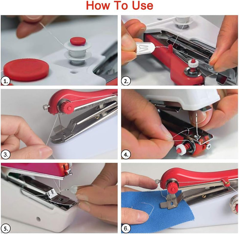 Handnähmaschine, Tragbare Elektrische Mini-Nähmaschine, Schnellnähen für Erwachsene, Einfach zu Bedi