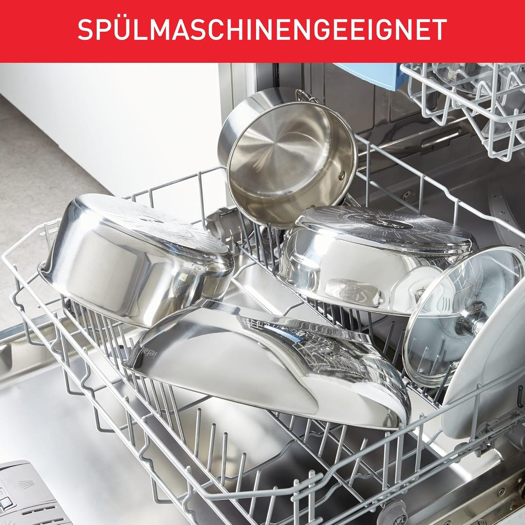 TEFAL DUETTO Stielkasserolle 16cm | A70522 | Edelstahl-Kochgeschirr | mit Siebdeckel und Ausgiesshil