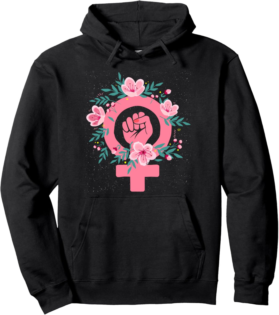 Feminismus Frauenpower Feministen Sakura Blumen Pullover Hoodie