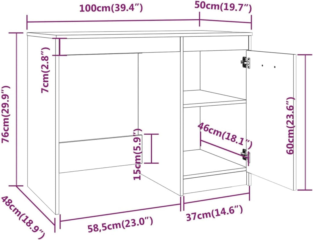 Susany Schreibtisch mit Eingebauten Schrank Computertisch Bürotisch Laptoptisch Büromöbel PC Tisch A