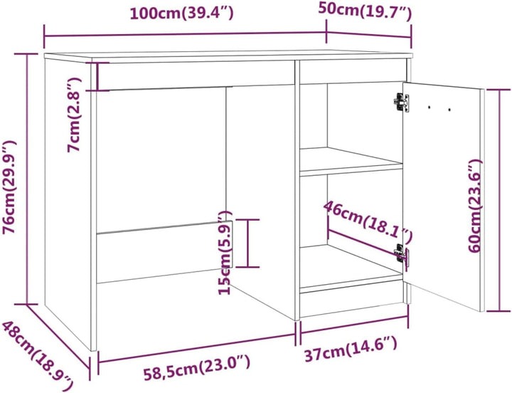 Susany Schreibtisch mit Eingebauten Schrank Computertisch Bürotisch Laptoptisch Büromöbel PC Tisch A