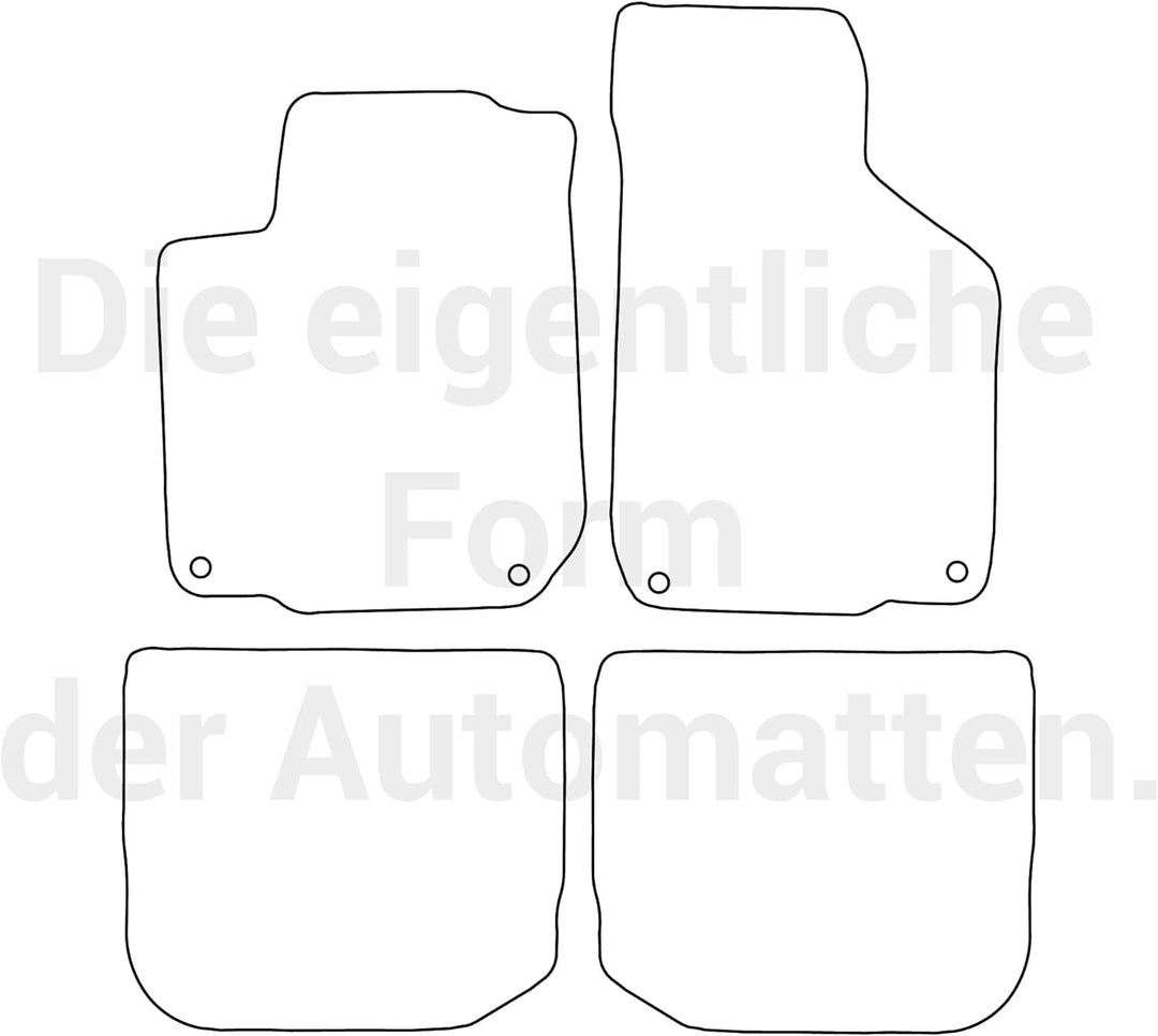 moto-MOLTICO Fussmatten Auto Velours Autoteppiche Schwarz Automatten Set 4-teilig passend für VW New