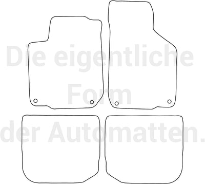 moto-MOLTICO Fussmatten Auto Velours Autoteppiche Schwarz Automatten Set 4-teilig passend für VW New