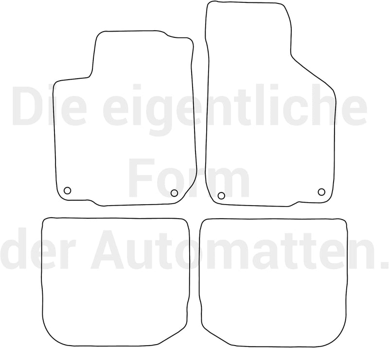 moto-MOLTICO Fussmatten Auto Velours Autoteppiche Schwarz Automatten Set 4-teilig passend für VW New