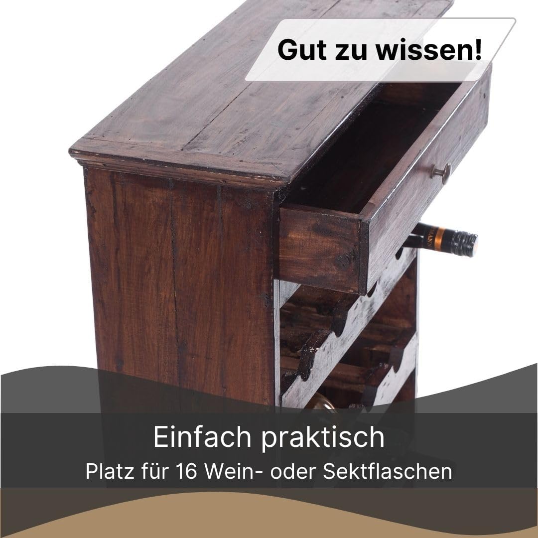 DESIGN DELIGHTS rustikales WEINREGAL Cortez 85 | 85x55cm(HxB) Massivholz | Flaschenregal, Weinflasch