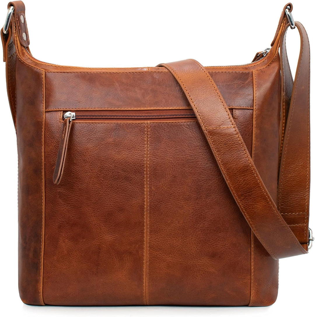 Marc Peter Melbourne Damen Schultertasche I Damen handtasche aus Nappaleder I Vintage Umhängetasche