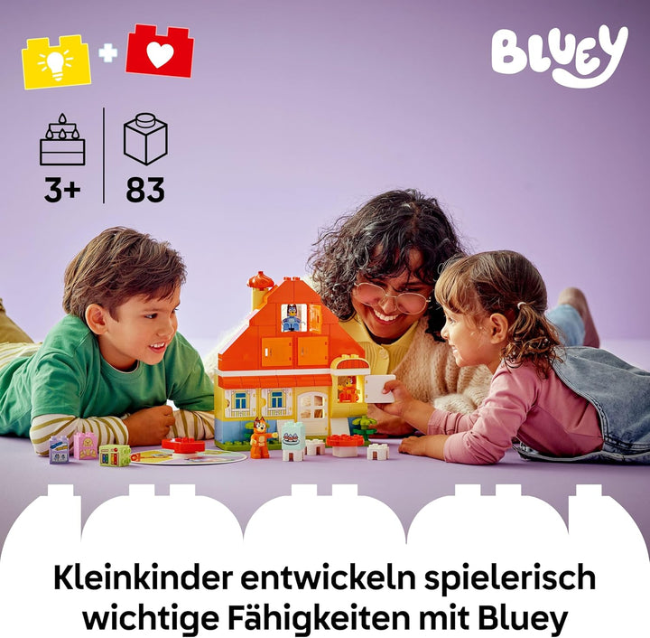 LEGO DUPLO Bluey: Blueys Familienhaus mit Memory-Spiel - Lernspielzeug für Kleinkinder - Inkl. 3 Min