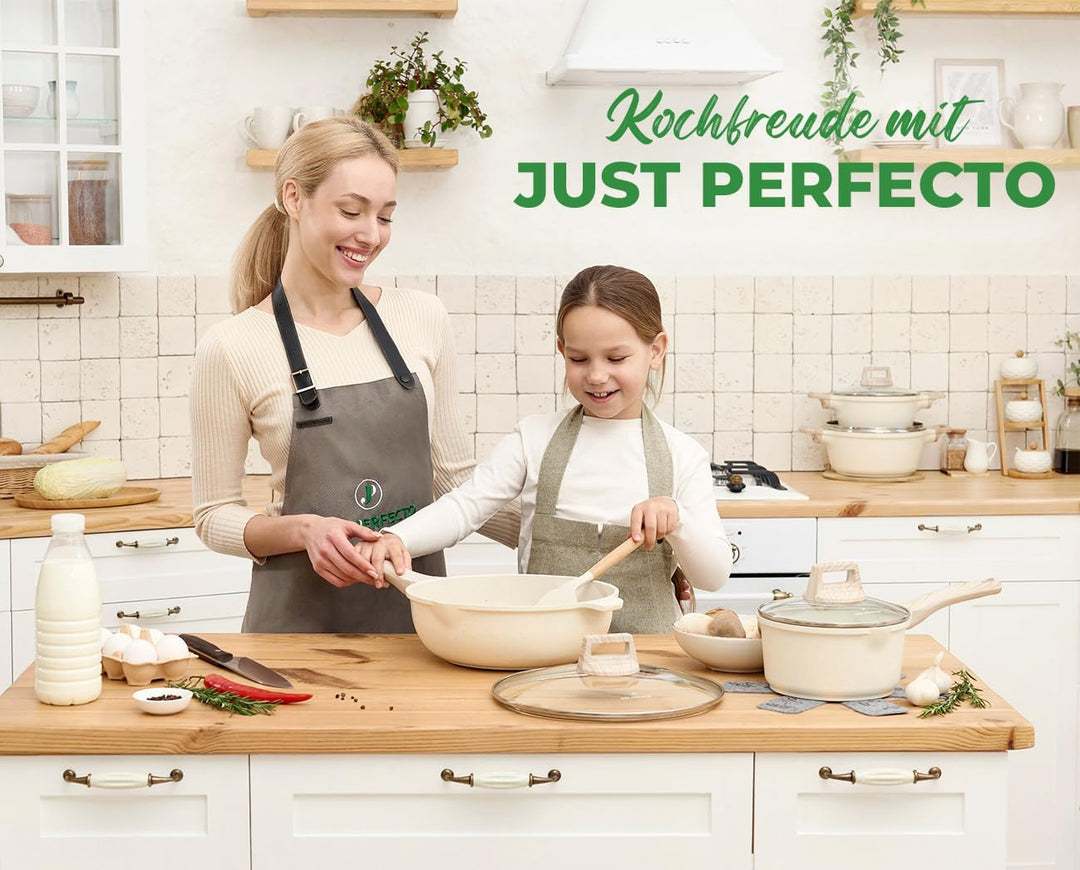 JUST PERFECTO Induktions Töpfe Set 15 pcs - Pfannenset mit deckel - Induktions Töpfe Set - töpfe & p
