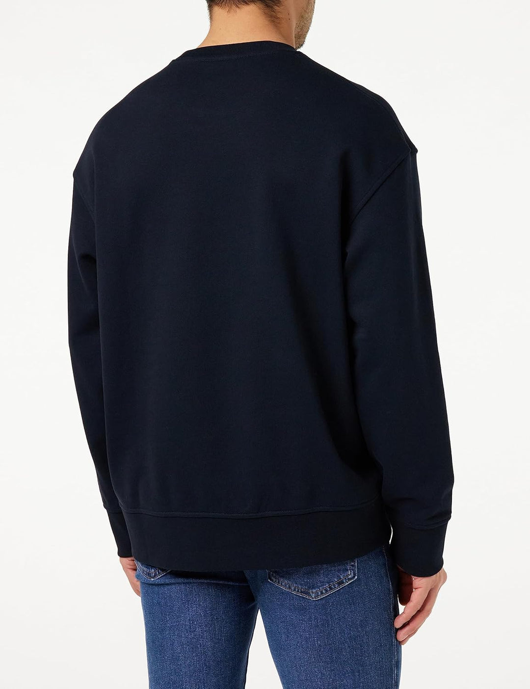 Armani Exchange Herren Crew Neck, Front Logo Print, Cuffed Sweatshirt L Blau, L Blau