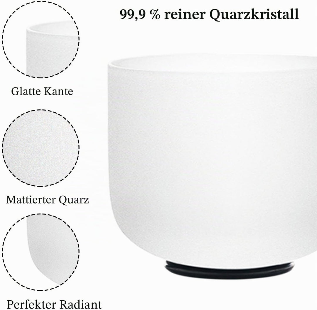 KVKA 20cm Klangschalen, 432Hz A note 8 inch Weiss Chakra Klangschale für Yoga Meditation Sound Heali