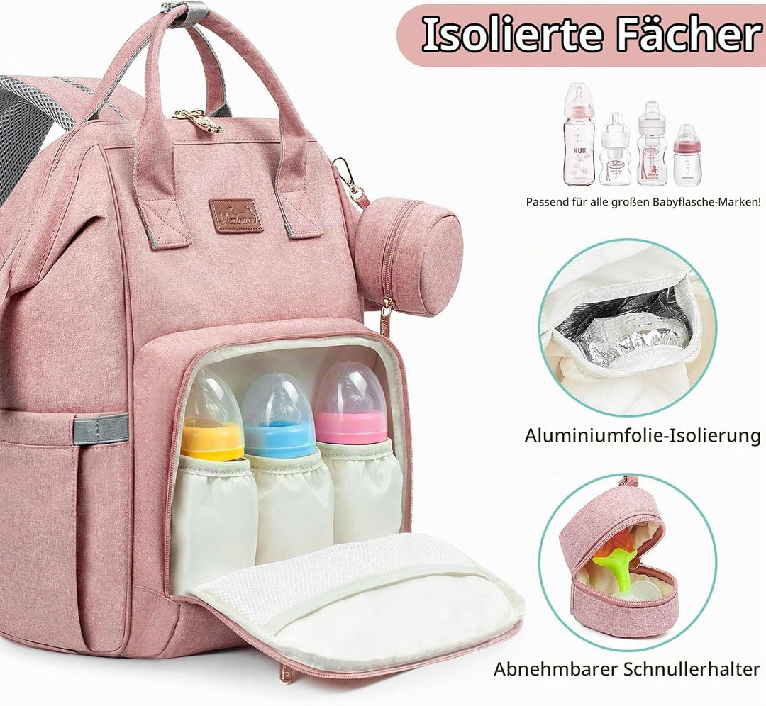 Viedouce Baby Wickelrucksack Wickeltasche Babytasche,Wasserdicht Oxford Grosse Kapazität für ausgehe