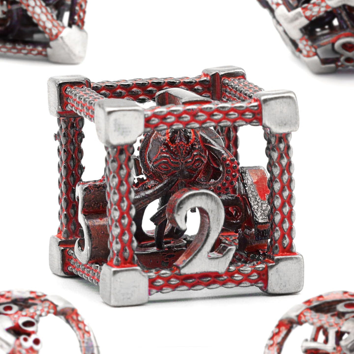 DND Würfelset Rollenspiel, Polyedrische Würfel Set D&amp;D Würfel Set Metall ZHOORQI 7 Stück Der Cthulhu