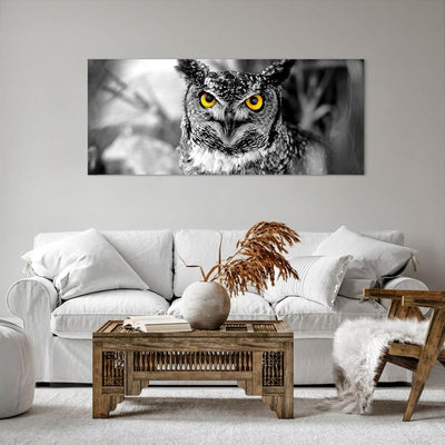 Wandbilder Dekoration Wohnzimmer Eule Vogel Natur Panorama Bilder auf Leinwand 120x50cm Leinwandbild