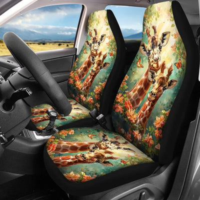 chaqlin Tier-Giraffen-Autositzbezüge für Damen komplettes Set, Autositzschoner für Auto,Van, SUV Rüc