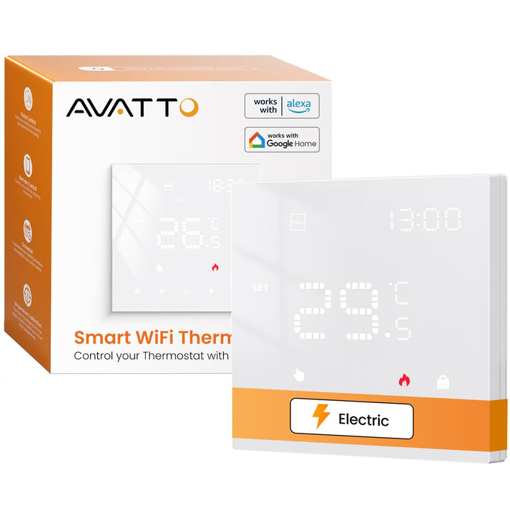 AVATTO Thermostat für Elektrische Fussbodenheizung Smart WiFi Thermostat Programmierbar Raumthermost