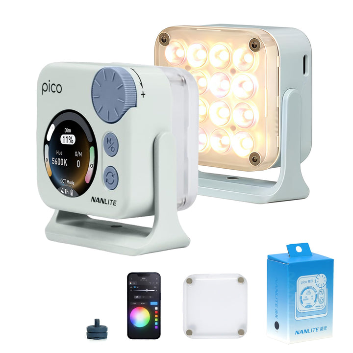 Nanlite Pico Tragbares LED-Fülllicht – Vollfarb-RGB, Snap-On-Aufsatz für Telefon-/Kamera-Fotografie,