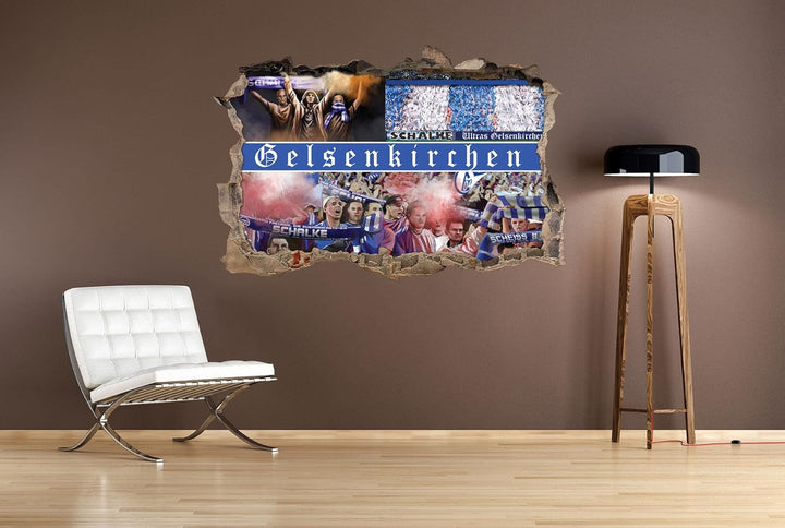 Ultras Gelsenkirchen, 3D Wandsticker Format: 62x42cm, Wanddekoration, 62x42