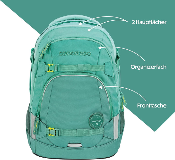 coocazoo Schulrucksack Mate, ergonomischer &amp; anpassbarer Tornister, höhen- &amp; grössenverstellbar, mit