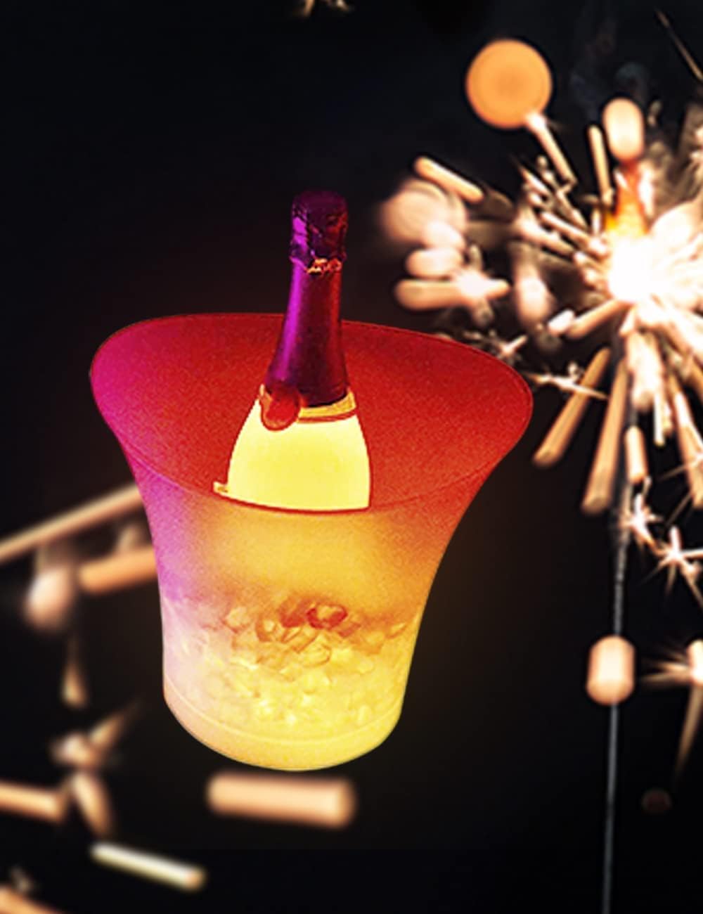 SMETA LED Eiskübel, Sektkühler LED,5L LED Eiseimer, Zum Kühlen von Champagner, Wein, Getränke, Bier,