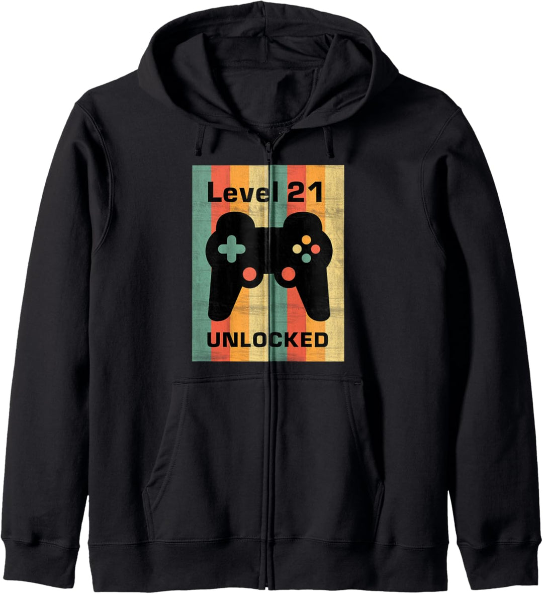 21. Geburtstag Geschenk Vintage Level 21 Unlocked Kapuzenjacke