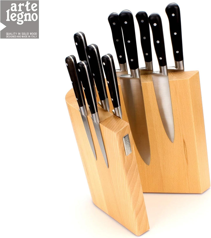 artelegno grand prix curve 83 - Messerblock Messerhalter - bis 10 Kochmesser - Klinge max. 25 cm - m