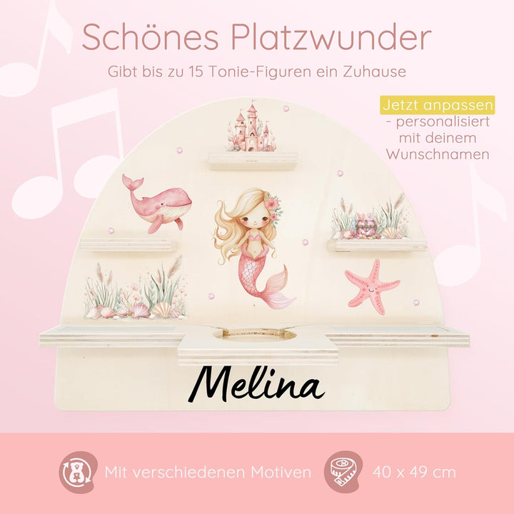 Personalisiertes Tonie Regal für Kinderzimmer - Magnetisches Toniebox Regal für Toniebox & Figuren m