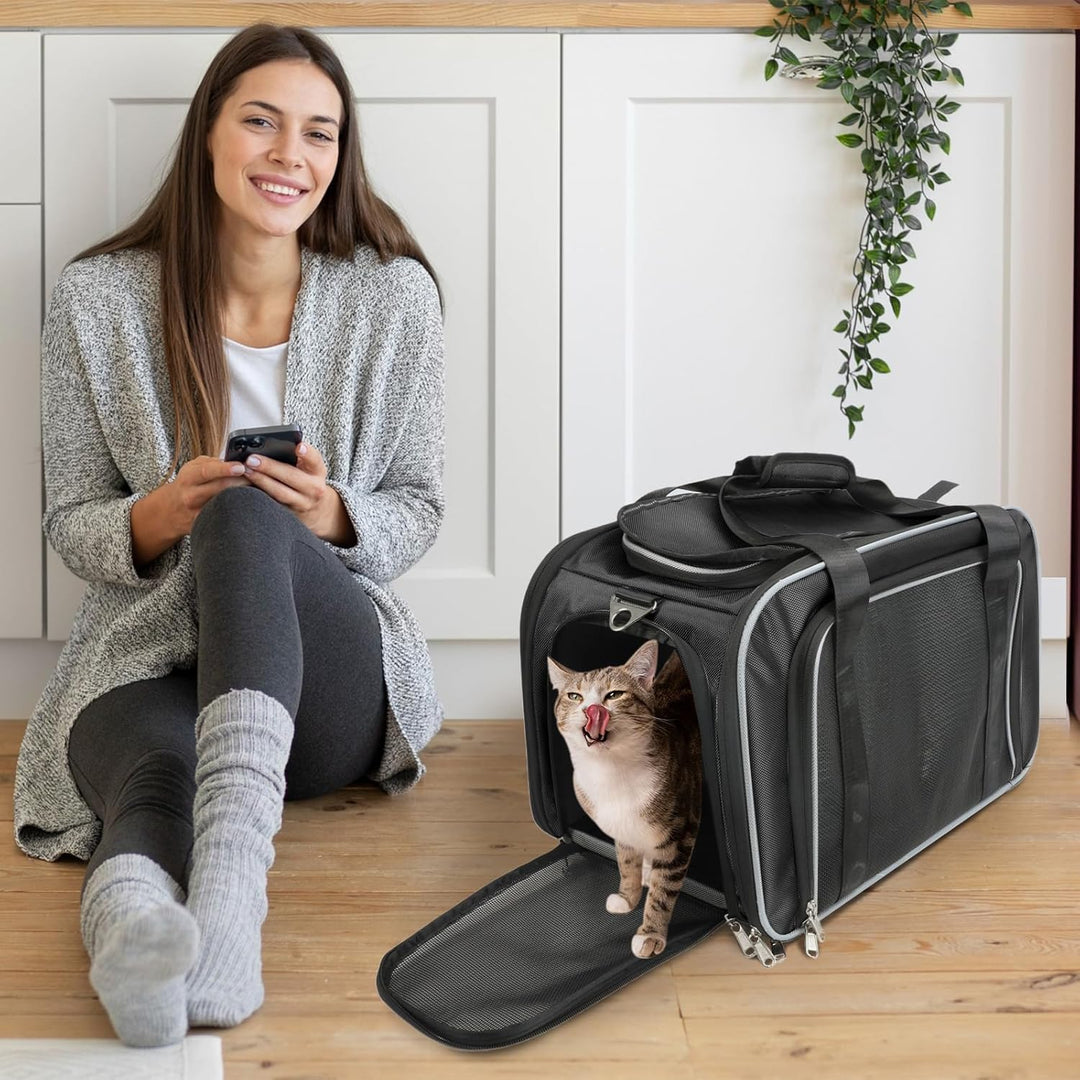 PETWIT katzentransportbox hundetransportbox faltbar grosse Haustiertasche für Katze und Kleine Hunde