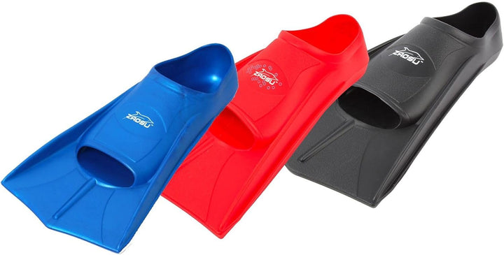 ZAOSU Unisex Training Fins | Kurzflossen für Erwachsene und Kinder fürs Training im Schwimmen Schwar